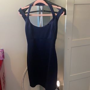 Navy blue Guess cocktail dress w cool halter accent